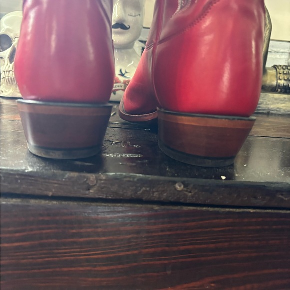 Nocona Red Leather Western Cowboy Boots Women’s 10 B Snip Toe USA Made LD2736